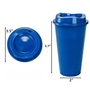 Gobelets à café réutilisables personnalisés avec logo, 16 oz, avec couvercles, gobelets de voyage en plastique, pour thé glacé, boissons froides, bouteilles de fête multicolores, mugs - Product Image 2