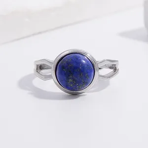 Bijoux fantaisie cadeau de fête couleur argent Agates anneaux pour femmes Reiki guérison cristal à la main anneau Boho pierre naturelle anneau