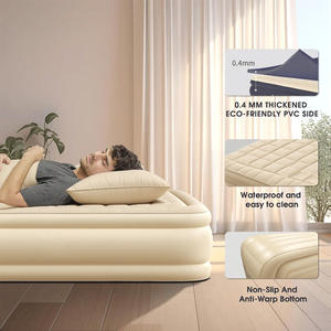 Colchón de aire doble con bomba elevada, colchón inflable de vigas verticales, colchón inflable para acampar - Product Image 3