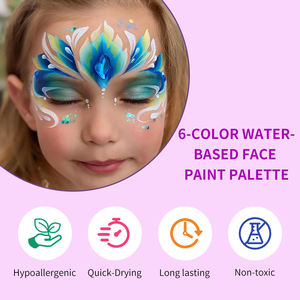 Kit de Pinturas Faciales para Niños, Paleta de Maquillaje, Lavable, para Halloween, con Tiras de Colores Arcoíris - Product Image 2