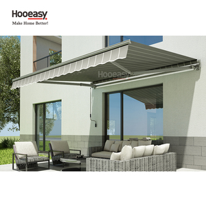 Hooeasy balcon extérieur mural étanche rétractable auvent de toit en métal manuel réglable bras pliant auvents en aluminium - Product Image 2