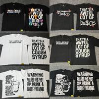 T-shirt pour homme en coton 100% de qualité supérieure, coupe oversize, motif graphique 'THAT'S a AWFUL LOT of COUGH SYRUP', grammage lourd, ALOCS