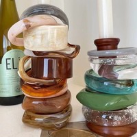 Bracelet en résine irrégulier, léger, transparent et coloré, esthétique artistique, de qualité supérieure, avec matériaux écologiques pour l'été