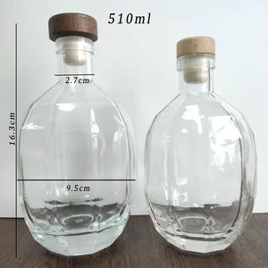 Bouteille en verre unique avec bouchon en liège, une pièce, 750ml / 12 oz, en forme de tête de mort, pour whisky, vente en gros - Product Image 6