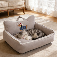 Coussin pour animaux de compagnie universel quatre saisons, respirant et chaud, style canapé, pour petits chiens (type Teddy), forme rectangulaire