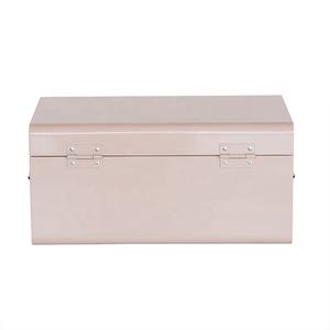 ピンク メタル ストレージ トランク カスタム 記念品トランク ローズゴールドハンドル 装飾トランク - Product Image 4