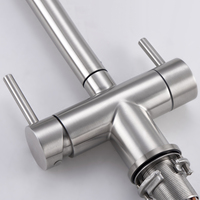 Robinet de cuisine 3 voies en acier inoxydable 304 avec douchette extractible pour eau potable