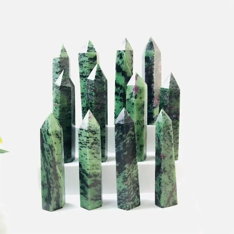 Wholesale Natural Quartz Crystal Points Wands Ruby Zoisite Point Tower For Souvenir Gift