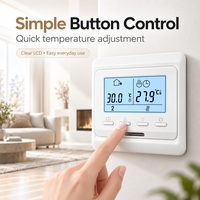 Termostat Pemanas Lantai Listrik WIFI Pintar yang Dapat Diprogram 16A LCD Digital Pengontrol Suhu Ruangan Fleksibel Ruang Tamu