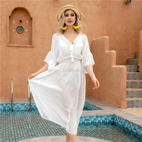 JINRU-Housse de bikini transparente pour femmes, vêtements de plage, robe kimono, sexy, grande taille, 1 pièce