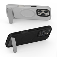 2025 Meilleur vendeur chargeur sans fil magnétique de luxe IPhone16 Pro Max étuis pour téléphone portable avec support en métal invisible et housses de sac