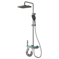 Ensemble de douche thermostatique à affichage numérique 4 fonctions avec pommeau de pluie et douchette à main, finition bronze, vente en gros usine OEM ODM