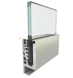 Popüler yan monte U kanal cam profil cam korkuluk için çerçevesiz cam Panel alüminyum taban ayakkabı