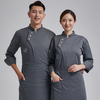 Veste de chef à manches longues en coton, chemise de travail blanche, uniforme personnalisé, chemise de travail pour hommes, uniforme de chef cuisinier exécutif de restaurant