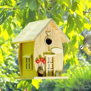 BSCI fabrika dış gümrükleme için yüksek kaliteli bahçe kuş evi açık havada asılı ülke sevimli Birdhouses - Product Image 1