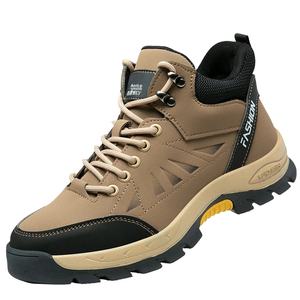 Nouvelles chaussures de sécurité à bout en acier mi-haut hommes Anti-smash Anti-crevaison résistant à l'eau résistant à l'usure antidérapant en cuir supérieur protection - Product Image 1