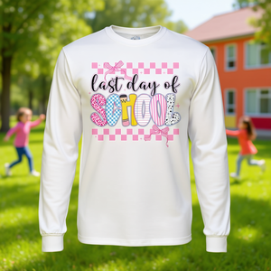 T-shirt à manches longues pour enfants, design nœud coquette, tenue d'été, dernier jour d'école - Product Image 3