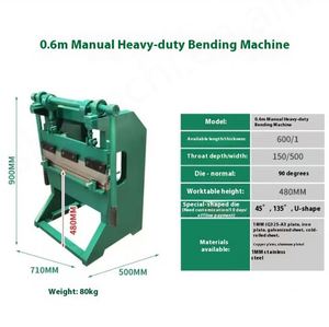 600mm Manual Pneumatic Right-angle Pressing Brake Iron Plate Folding <b>Machine</b> Signboard Edge Folding Machinery <b>Bending</b> <b>Machine</b> - Product Image 6