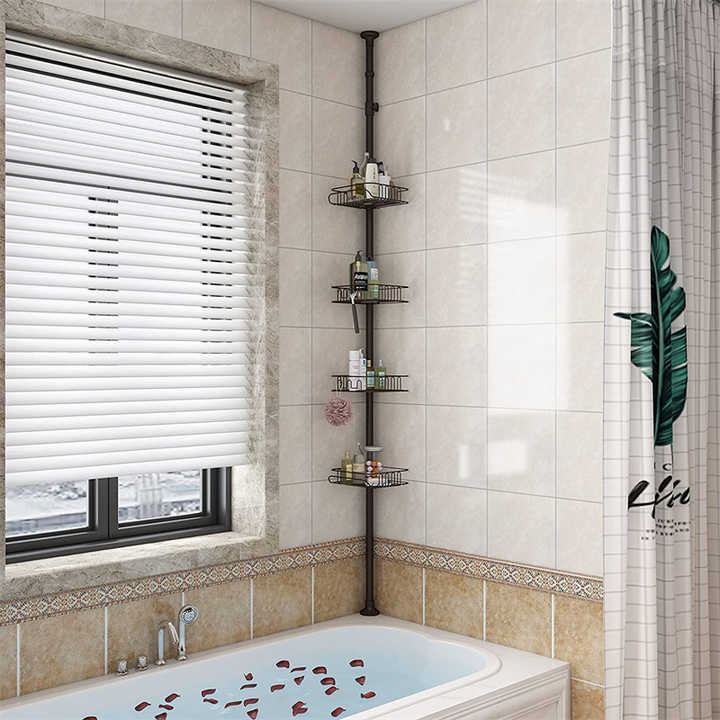 Telescopic Metal Corner Shelves - Adjustable Shower Rack