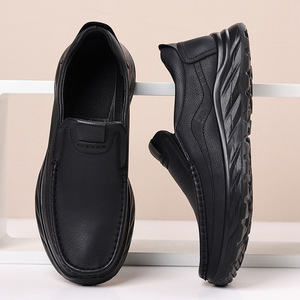 Mocassins rétro pour hommes, chaussures décontractées à enfiler, à semelle épaisse, semelle extérieure en caoutchouc rembourrée, talon bas, pour l'automne - Product Image 2