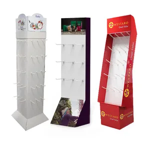 Papier Lebensmittel Pop Boden Papp haken Display Papier boden Display Papp ständer mit Haken