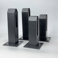 Système de garde-corps en verre avec embout en acier inoxydable 304 noir, balustrades, main courante, verre trempé, montage latéral pour escalier, clôture de piscine