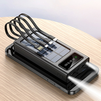 Alimentation solaire grande capacité 20000mah 4 câbles Type C USB charge de téléphone portable