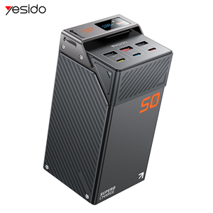 Yesido YP63 50000mAh PD 20W + <strong>SCP</strong> 22.5W Fast Charging Zinc Alloy LED Screen Display Six-port Power Bank - Product Image 1