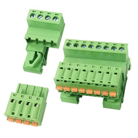 Conector de resorte para riel DIN de 35 mm con paso de 5.08 mm - Bloque de terminales en línea completo macho-hembra sin soldadura