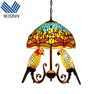 Lustre de bar et de club, verre teinté <span class=keywords><strong>Tiffany</strong></span>, parapluie, perroquet, lampes suspendues, balcon, allée, <span class=keywords><strong>papillon</strong></span>, <span class=keywords><strong>lampe</strong></span> suspendue - Product Image 1