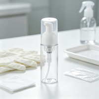 Flacon pompe en mousse vide personnalisé en forme de cylindre 80 ml PET+PP pour nettoyant visage, perruques, crème à raser et distributeur de savon moussant