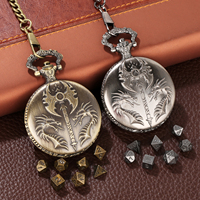 Dadu RPG Set in Dragon Pocket Watch Case - 7-Piece Mini Metal Dice untuk permainan Tabletop, Gamer pesta nikmat, hadiah unik