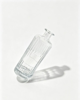 Bouteille ronde en verre transparent mat de qualité supérieure, personnalisable, pour liqueur, whisky, tequila, très vendue