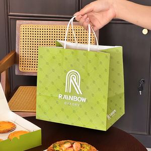 Bolsas de Papel Kraft Resistentes a la Grasa, Reciclables, Desechables y Ecológicas, Personalizadas con Logotipo, para Empacar Pan de Panadería para Llevar - Product Image 4