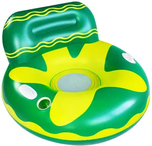 Inflatable Pool Lounger Float with Big Backrest, Air Sofa Floating Chair with Handle and Cup Holder