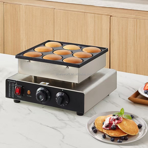 Machine à dorayaki commerciale WeWork, 9 pièces, machine à crêpes et à pancakes, machine à poffertjes, machine à gaufres, <span class=keywords><strong>mini</strong></span>-machine à pancakes hollandais - Product Image 1