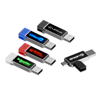 Nieuwe Fashion USB 3.0 Flash Drive met LED-verlichting voor Type-C telefoons, aanpasbaar logo, zwart/zilver
