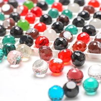 6mm 8mm 10mm 12mm boules de cristal à fond plat perles de verre rondes à facettes colorées pour la fabrication de bijoux bricolage artisanat Nail Art breloques