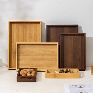 Bamboo Wood Serving <b>Tray</b> Rectangular <b>Large</b> Size Restaurant Use Tea Set Hotel Tableware Camping Outdoor Durable Natural Pattern - Product Image 1
