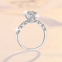Bague de fiançailles classique à huit griffes, certifiée GRA, avec sertissage central surélevé, 1 carat, couleur D, VVS1, en moissanite, pour femme