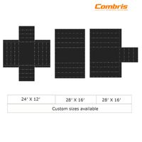 (3 Piezas) Lona Negra para Camión de Plataforma con Bolsas de Aire/Paracaídas - Vinilo de 14 oz en la Parte Superior y 6' de Caída con Pieza Final de 20' x 20' y Pieza Central de 20' x 18'