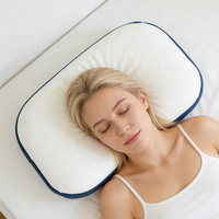 Oreiller ergonomique en mousse à mémoire de forme elliptique YUE RISE, hypoallergénique, en tissu de bambou, à motif uni, pour le soutien cervical et le soulagement de la douleur