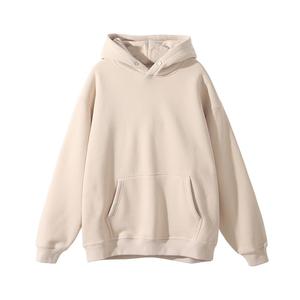 Col à bouton-pression de haute qualité sans ficelle 400 Gsm coton <span class=keywords><strong>pull</strong></span> sur logo personnalisé hommes sweat à capuche vierge - Product Image 1