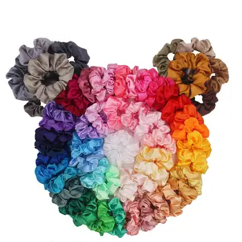 SongMay satin hair ties custom scrunchies personalized logo pattern hair scrunchy accessory printed silk scrunchies