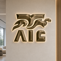 Panneau publicitaire LED miniature personnalisable pour centre commercial, logo d'entreprise, fond mural, acrylique, verre gravé, éclairé