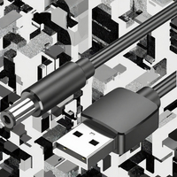 VENTION Kabel Daya USB-A ke DC 5.5mm Tipe Tuning Fork (5V DC 1.5 Meter) Bahan PVC