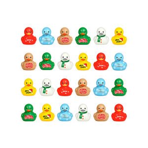 Promocional personalizado 2 pulgadas surtido único Navidad patos fiesta baño juguetes Pvc <span class=keywords><strong>bañera</strong></span> a granel Squeaky vinilo baño goma pato - Product Image 6