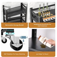 Étagères en acier mobiles avec roulettes, îlots et chariots de cuisine multifonctionnels en métal pour le rangement et l'organisation des jouets