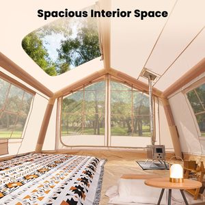 Carpa Inflable de Lujo para las Cuatro Estaciones, Impermeable, para Acampar, de 6 a 8 Personas, con Puerto para Aire Acondicionado, Apertura Automática Rápida, <span class=keywords><strong>Port</strong></span>átil, de Tela Oxford 420D - Product Image 6