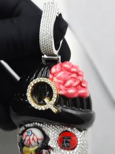 Pendentif Crâne de Clown Best-Seller, Bijou Hip Hop Moissanite Iced Out, Breloque Bling Plaqué Argent, Idéal pour Fêtes, En Promotion - Product Image 2